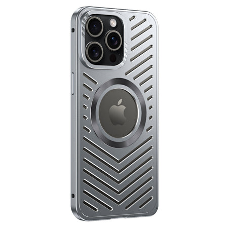 Titanium all-metal magnetic hollow phone case for iphone series