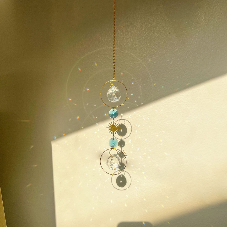 Double Circle Crystal Sun Catcher Home Decorative Hanging