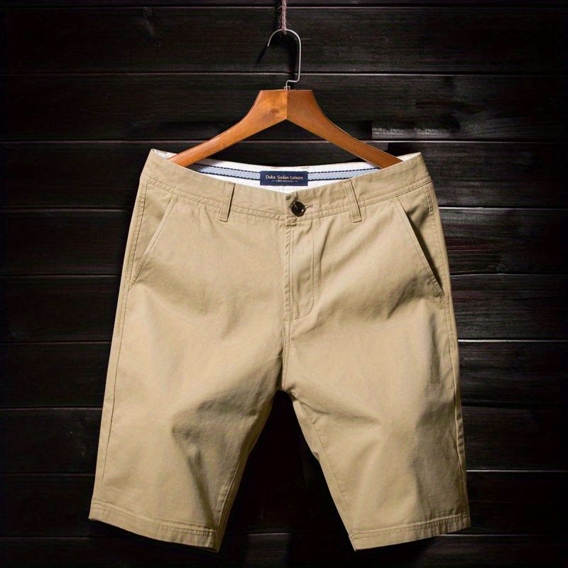 Men's Breathable Cotton Cargo Shorts Loose Fit Summer Wear in Gray Blue