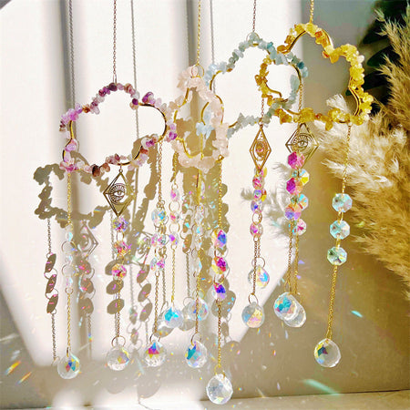 Amethyst Crystal Cloud Pendant Window Hanging Sun Catcher Decor