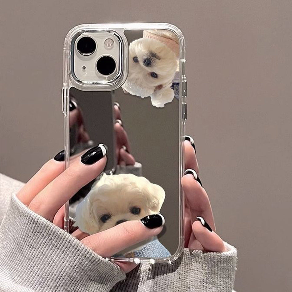 Makeup Mirror Phone Case with Colorful Border for iPhone