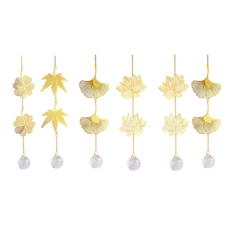 Leaf and Lotus Crystal Sun Catcher Geometric Hanging Decor