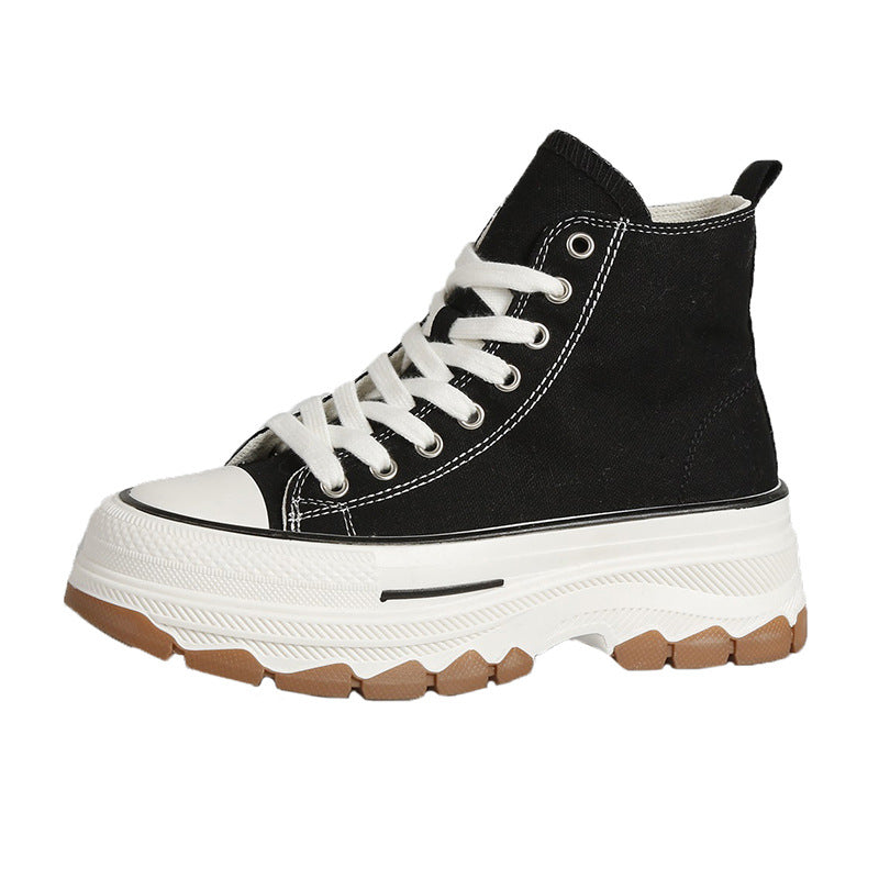 Women's High-Top Thick Sole Canvas Casual Sneakers