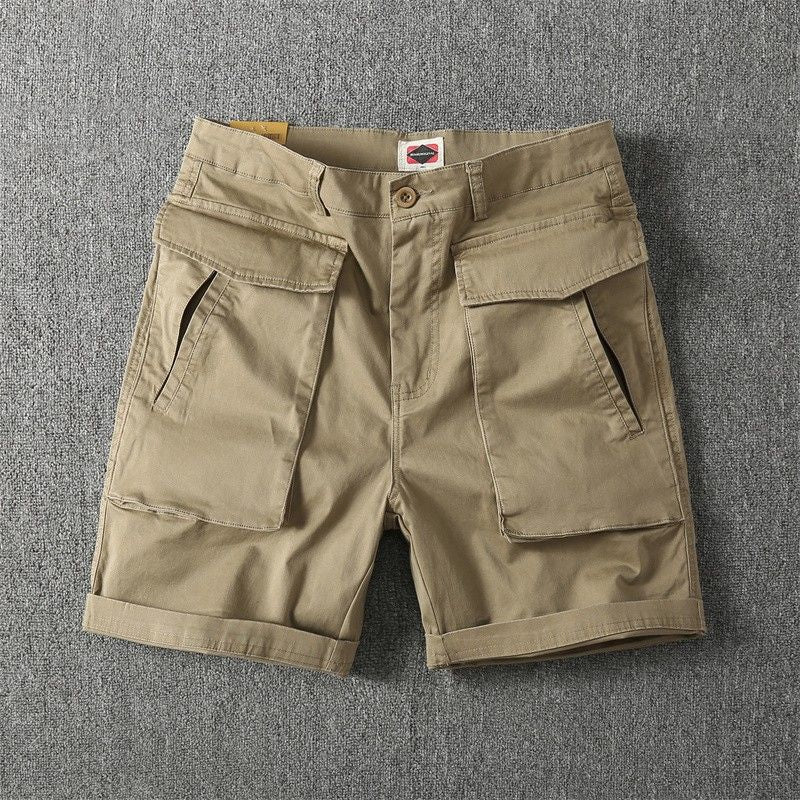 Men's Cotton Cargo Shorts Loose Fit Multi-Pocket Summer Wear