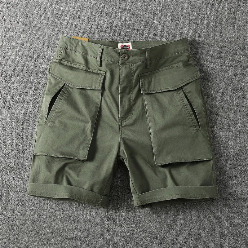 Men's Cotton Cargo Shorts Loose Fit Multi-Pocket Summer Wear