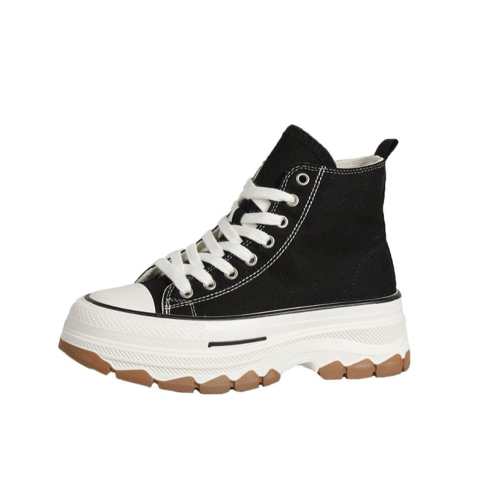 Women's High-Top Lace-Up Canvas Casual Sneakers