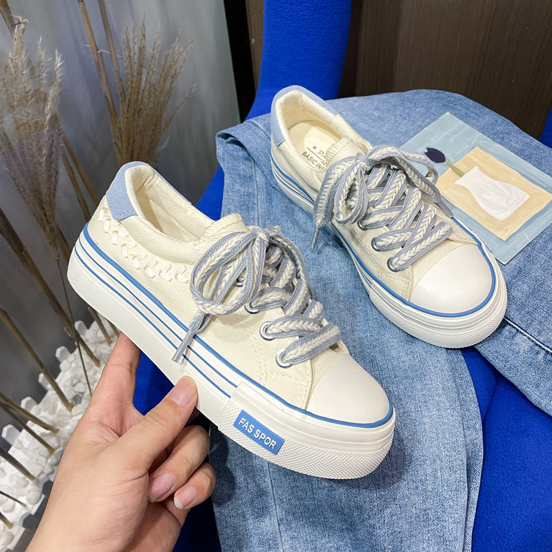 Women's Low-Top Canvas Sneakers Flat Sole Casual Shoes