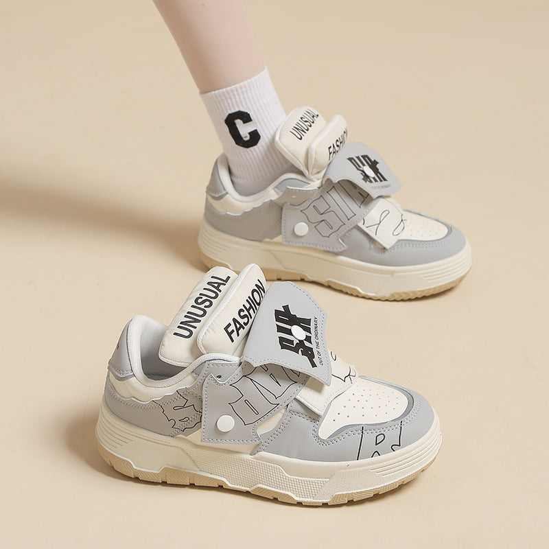 Women's Thick Sole Bread Sneakers Color Block Casual Shoes