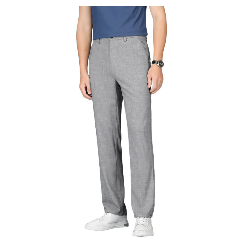 Men's Straight-Leg Casual Trousers Lightweight Business Pants