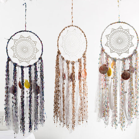 Khaki Feather Dream Catcher Wall Hanging Boho Home Decor
