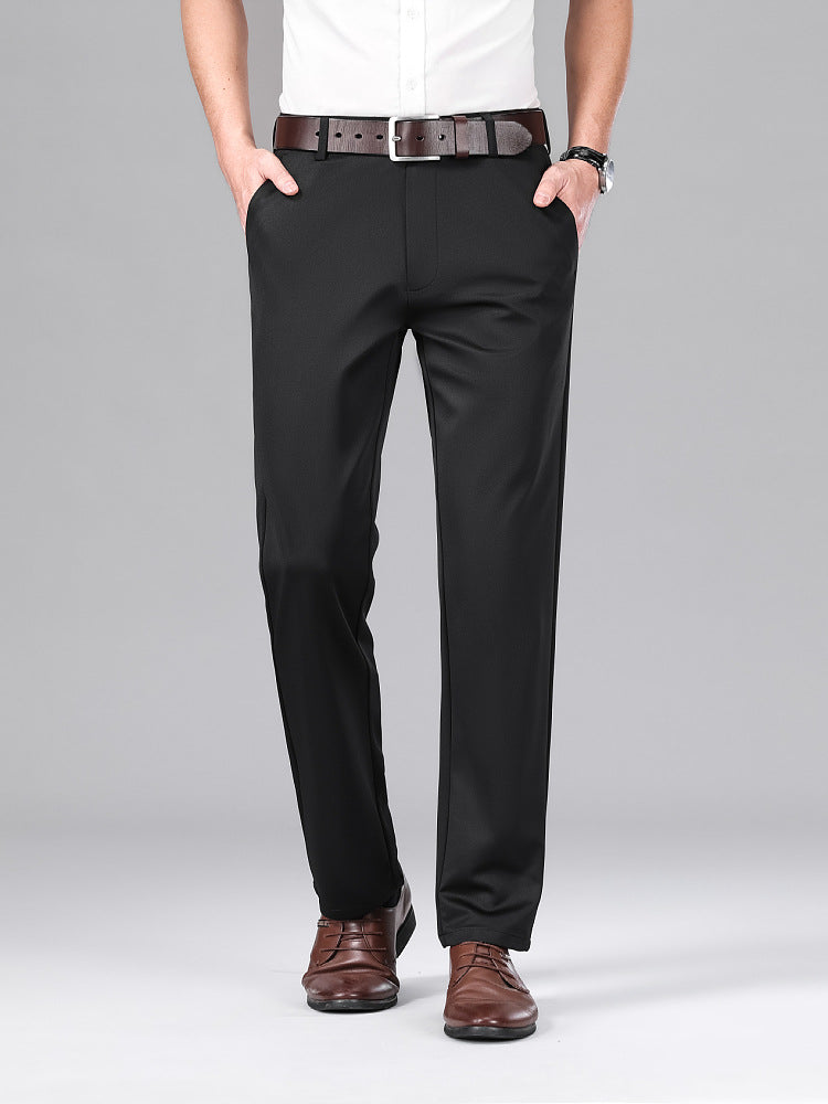Men's Stretch Business Casual Trousers Straight Fit Pants