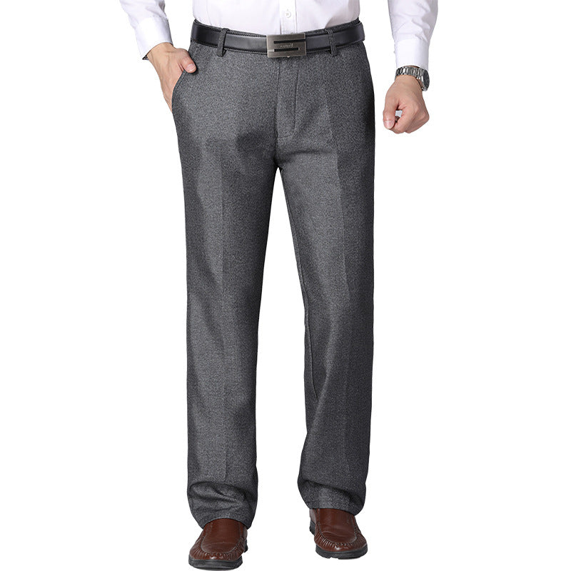 Men's Straight-Leg Casual Trousers High-Waist Comfort Fit