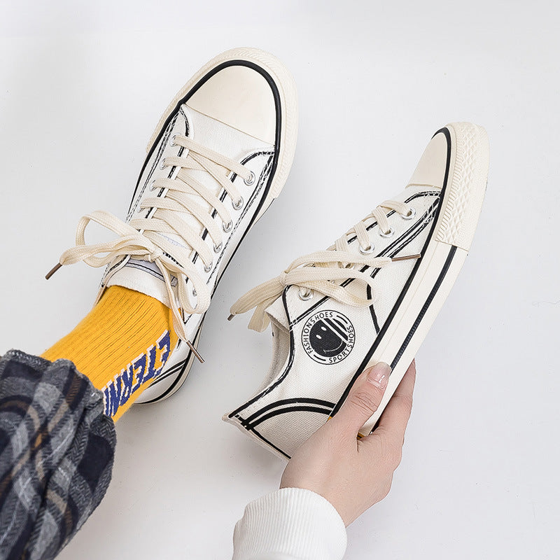 Women's High-Top Canvas Sneakers Retro Korean Style Casual Shoes