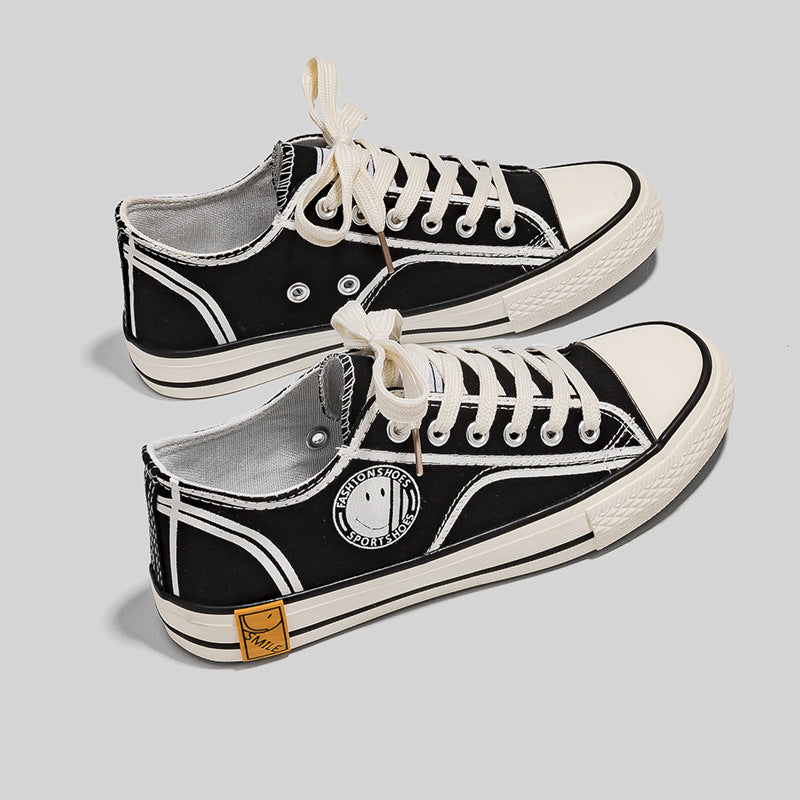 Women's High-Top Canvas Sneakers Retro Korean Style Casual Shoes