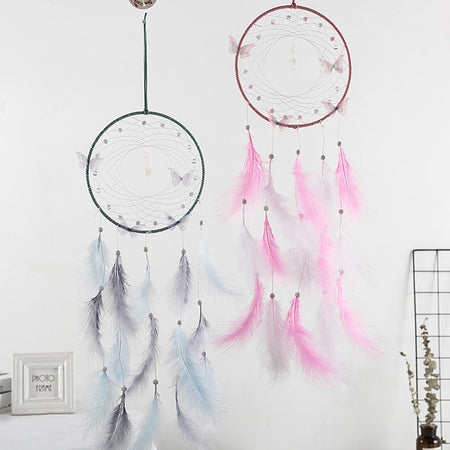 Blue Feather Dream Catcher Wall Hanging Boho Home Decor