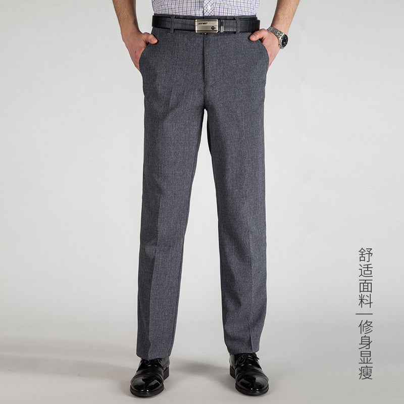 Men's Straight-Leg Business Casual Trousers Comfort Fit