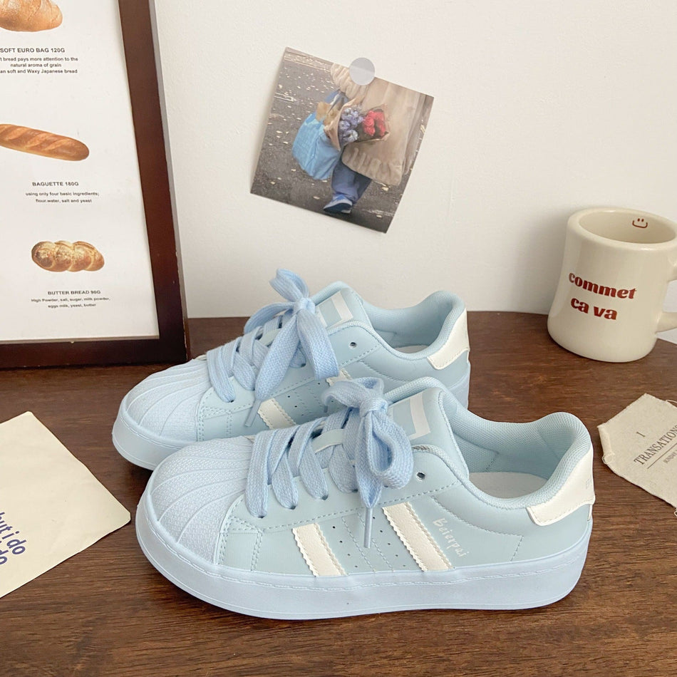 Women's Shell Toe White Casual Sneakers Niche Style Shoes