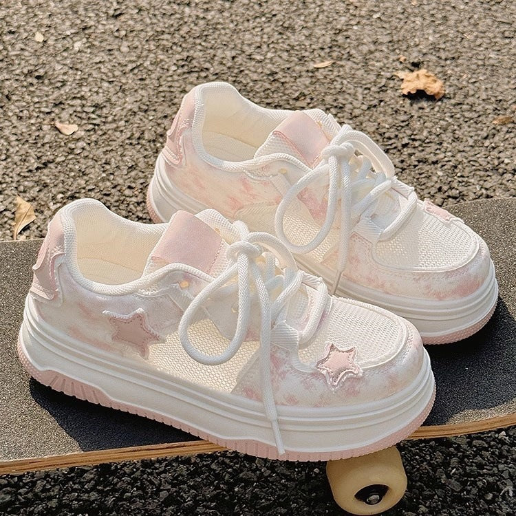 Women's Platform Mesh Sneakers Breathable Casual Board Shoes
