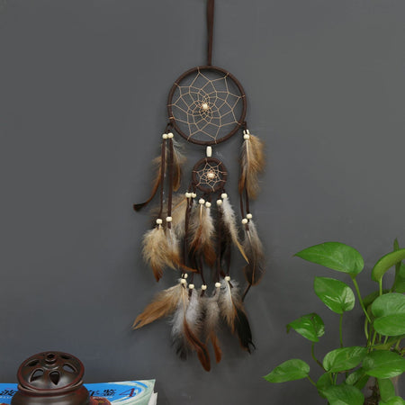 Brown dream Indian Style Dreamcatcher Wall Hanging Boho Home Decor
