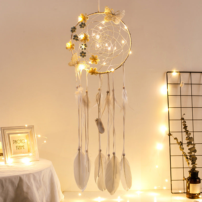 Feather Dream Catcher Wall Hanging Boho Home Decor 2Pc