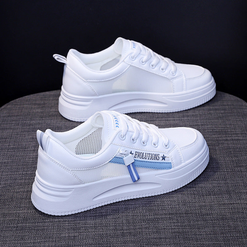 Women's Breathable Mesh Canvas White Sneakers Casual Shoes