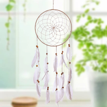 33CM Hemp Rope Feather Dream Catcher Wall Hanging Boho Decor