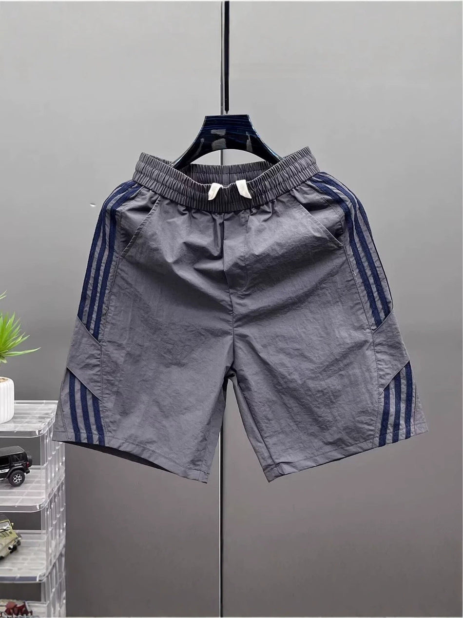 Men's Striped Quick-Dry Sports Shorts Korean Style Summer Shorts