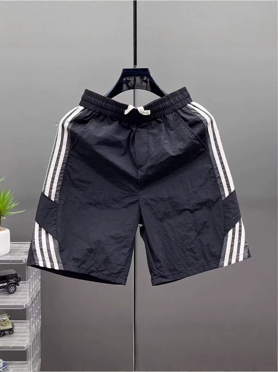 Men's Striped Quick-Dry Sports Shorts Korean Style Summer Shorts