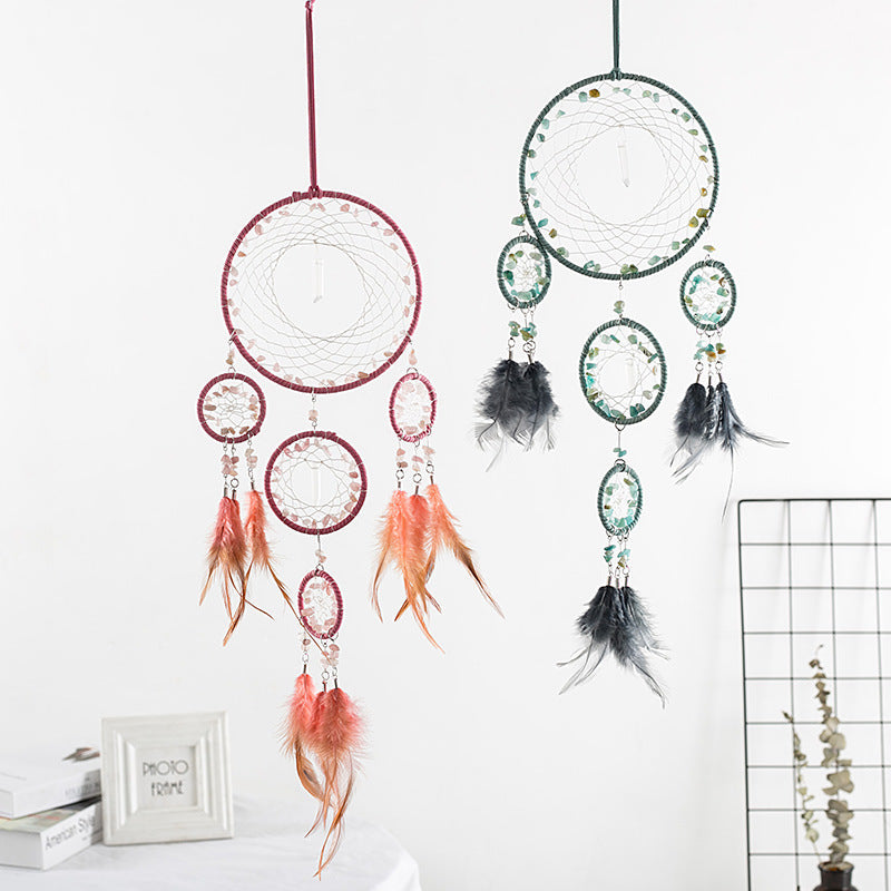 Blue Handcrafted Feather Dream Catcher Wall Decor