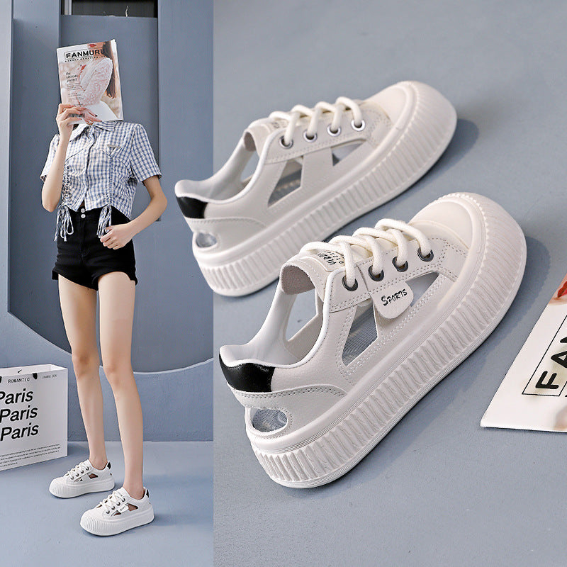 Women's Soft Comfort White Sneakers Closed Toe Outdoor Shoes