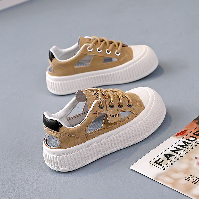 Women's Soft Comfort White Sneakers Closed Toe Outdoor Shoes