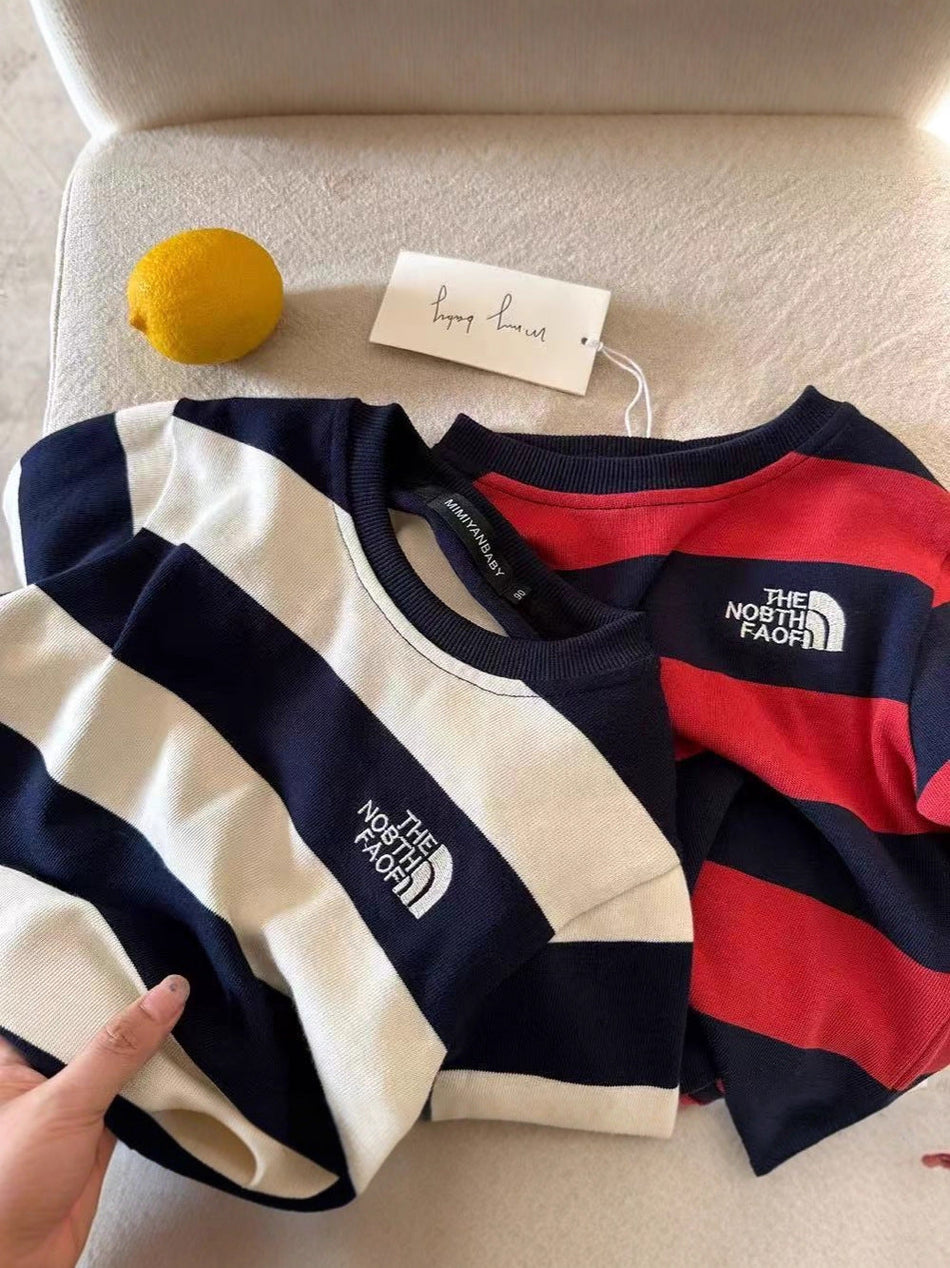 Kids Striped Cotton Long Sleeve T-Shirt Casual Base Top
