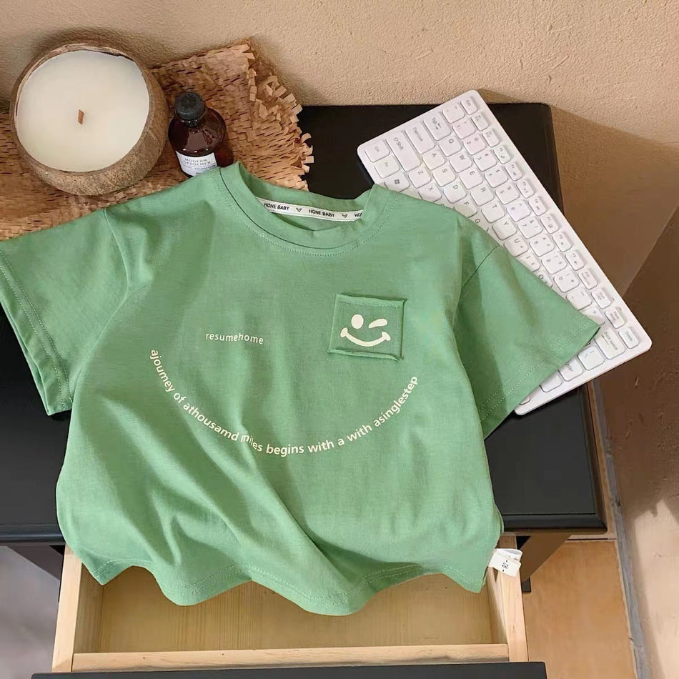 Kids Pure Cotton Loose Short-Sleeve T-Shirt