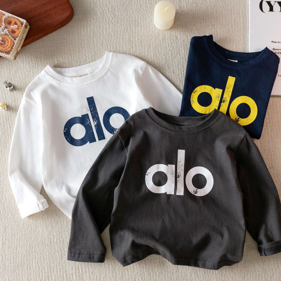 Kids Korean Style Alphabet Long-Sleeve Tee