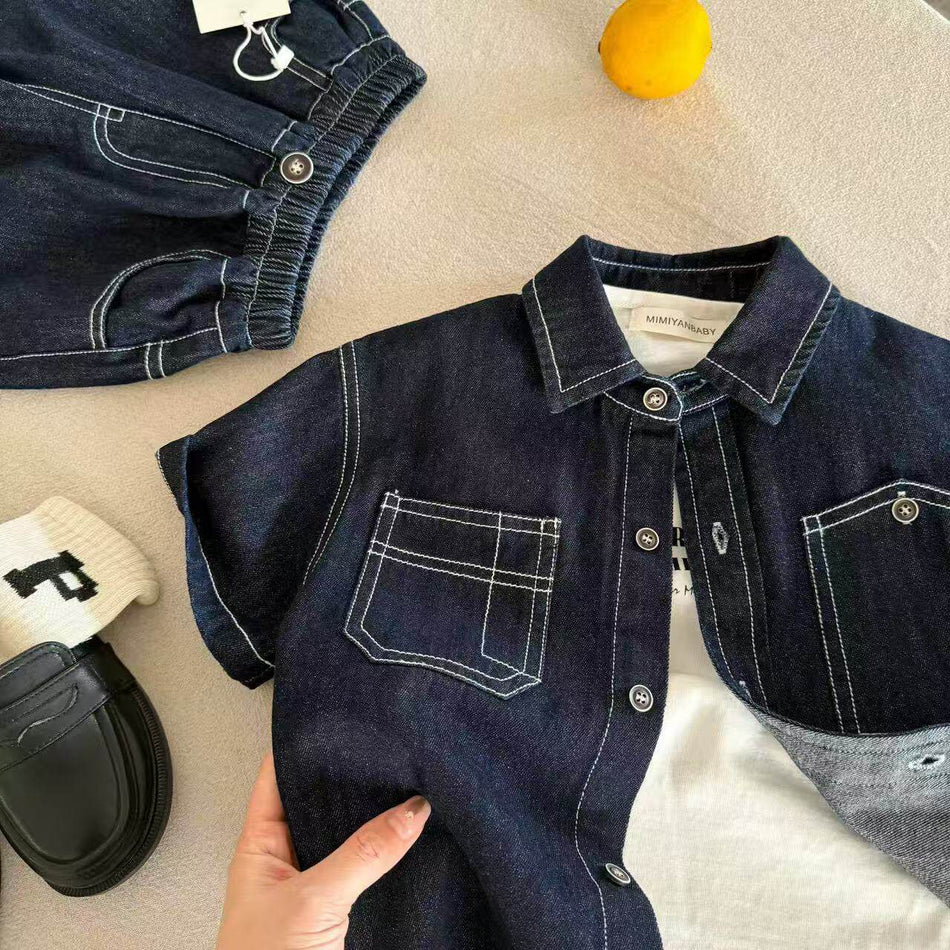 Kids Summer Cotton Short and Shirt Two-Piece Set