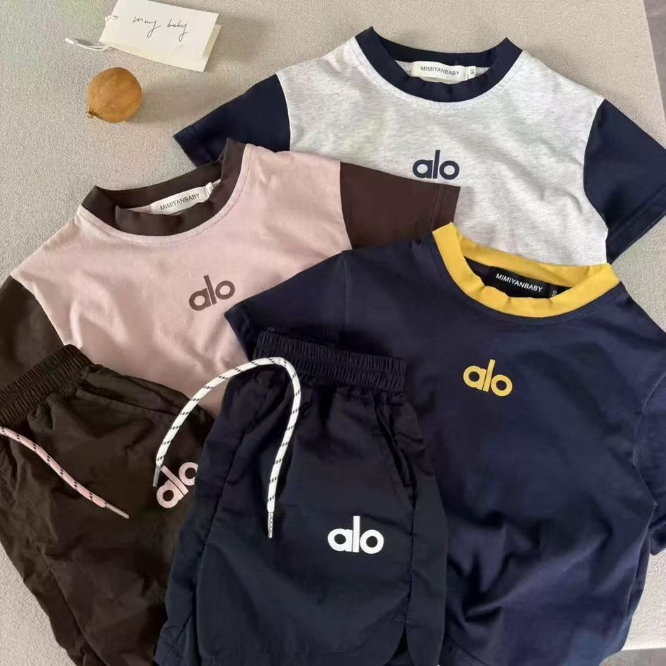 Kids Breathable Letter Print Summer Two-Piece Set