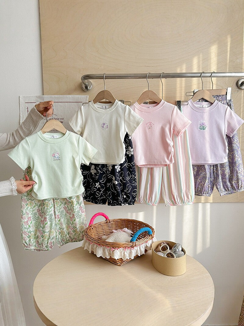 Girls Korean Style T-Shirt and Harem Pants Set