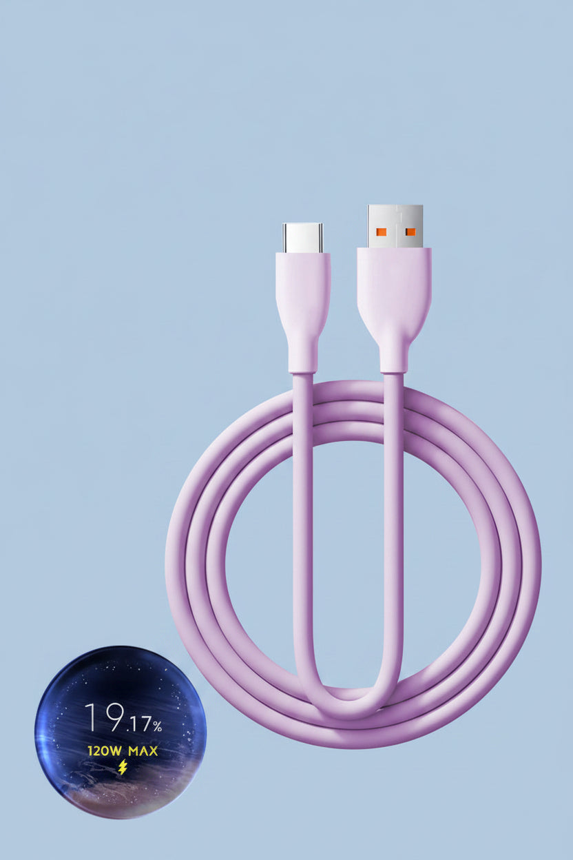 120W Liquid Silicone Type-C Fast Charging Cable for Xiaomi in Blue
