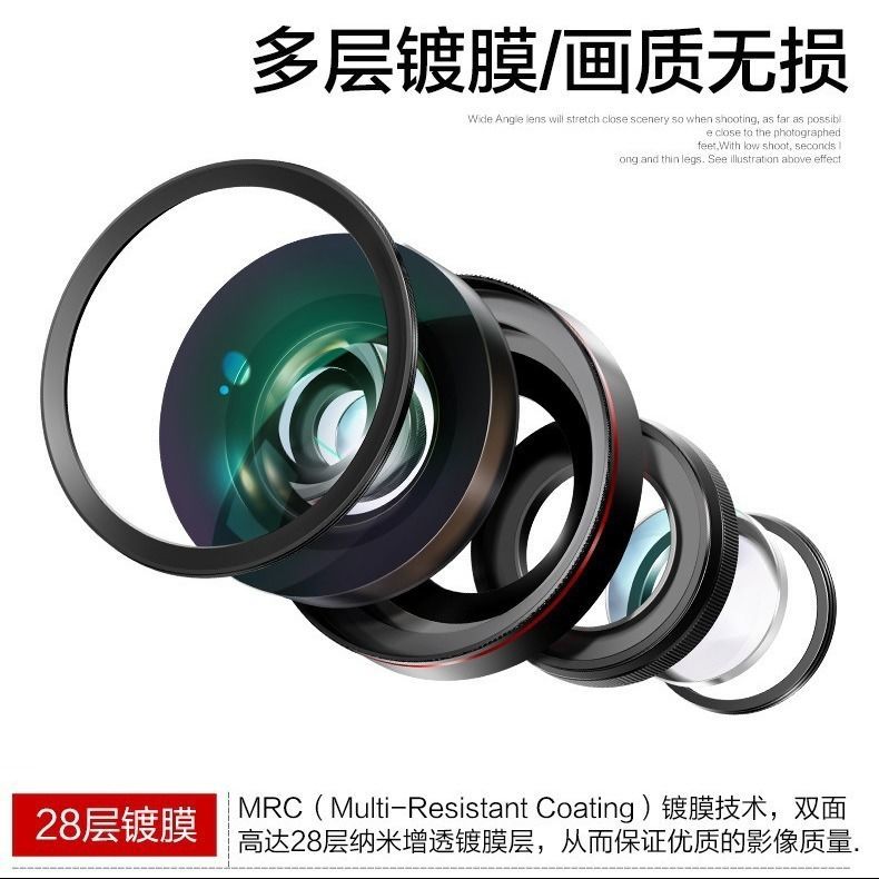 37mm Large Aperture 4K Wide Angle Macro Mobile Phone Lens