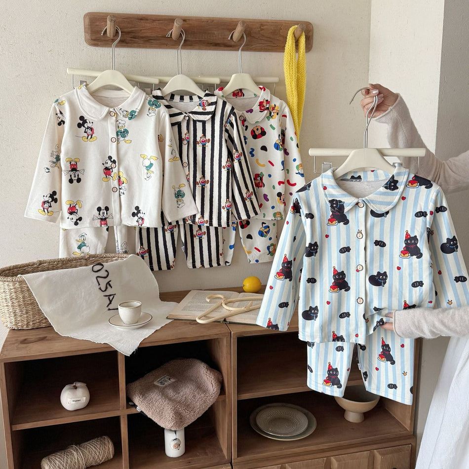 Children's Autumn and Winter Cartoon Long-Sleeved Pajama Set