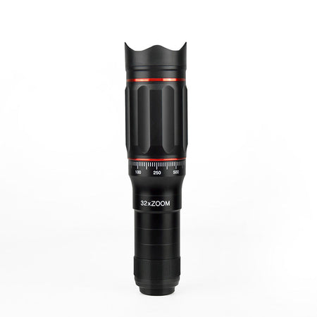 32X Telephoto Mobile Phone Lens Metal Monocular HD Night Vision in Red