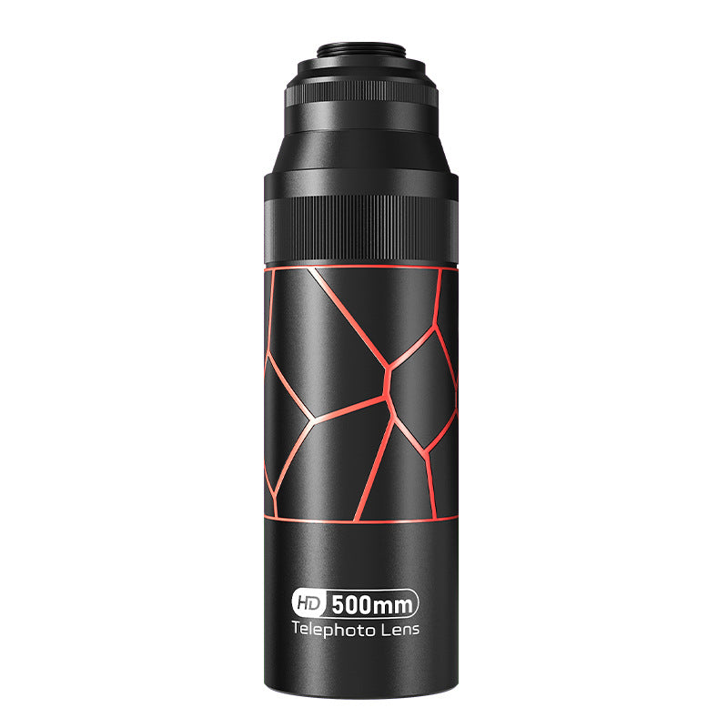 500mm Telephoto Mobile Phone Lens Large Aperture Monocular HD in Red