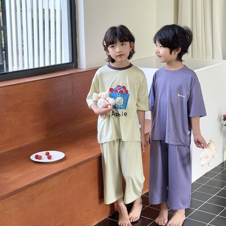 Kids & Parent-Child Ice Silk Summer Air-Conditioning Pajama Set
