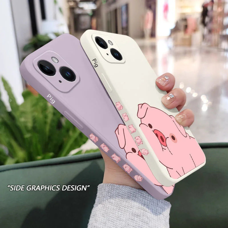 Little Pink Pig iPhone Silicone Case with Full Body Protection