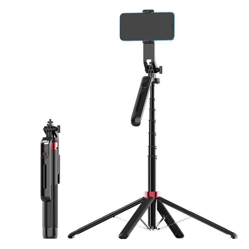P195 1.8m Aluminum Alloy Selfie Stick Tripod with Fill Light Bluetooth in Black