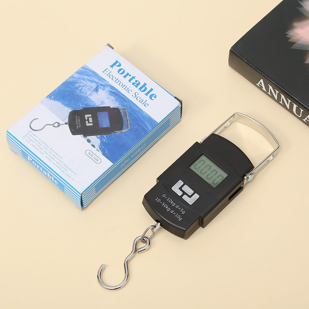 Portable 50kg Rechargeable Digital Hanging Luggage Scale in black