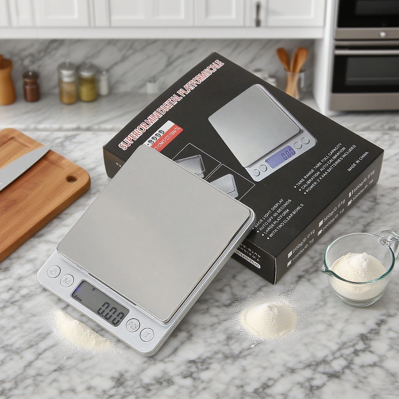 Rechargeable Stainless Steel Digital Kitchen & Pocket Scale in 3kg/1g