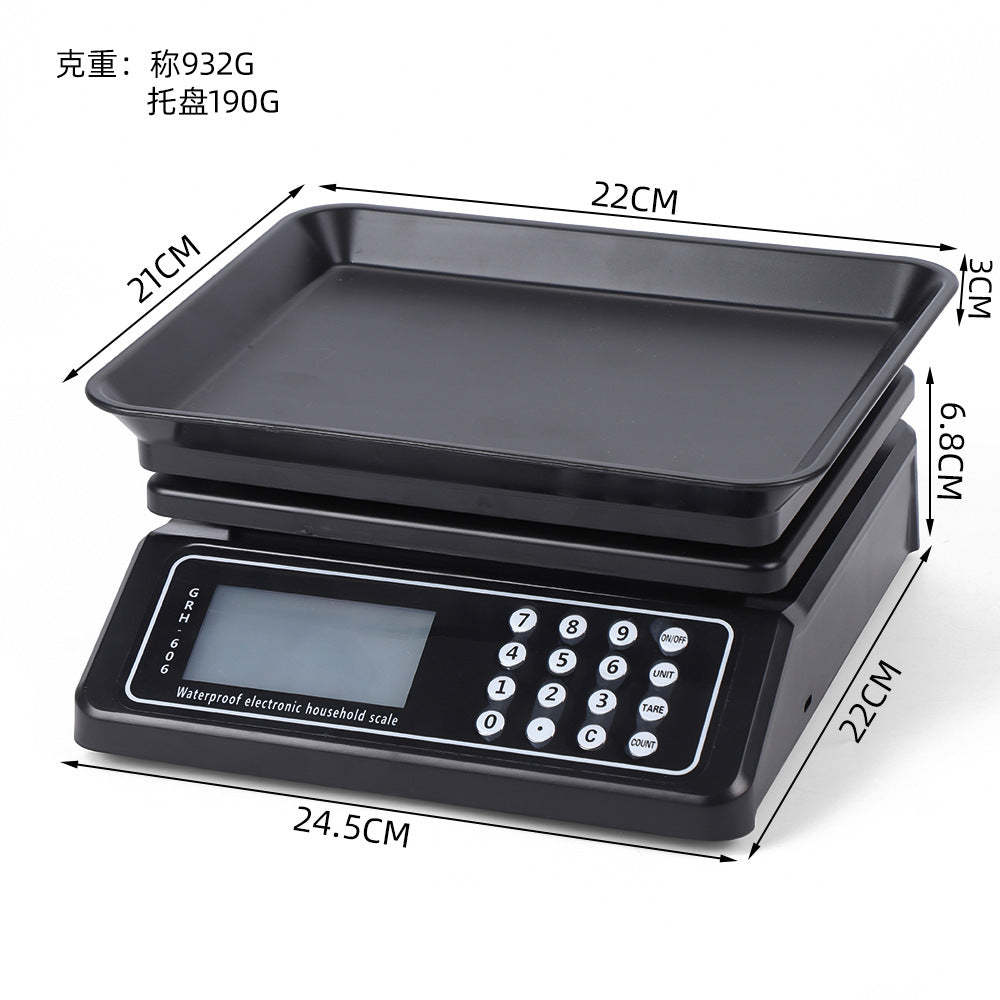 Waterproof Digital Kitchen Scale with 1g Precision Measuring in black