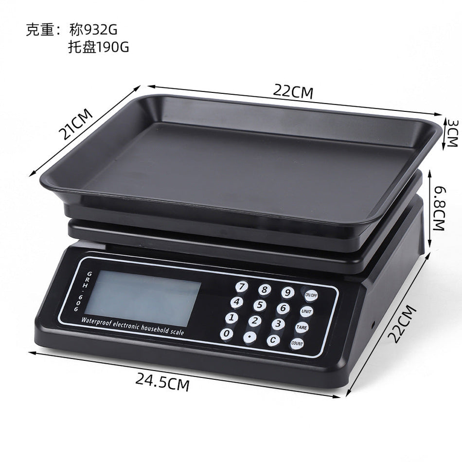 Waterproof Digital Kitchen Scale with 1g Precision Measuring in black