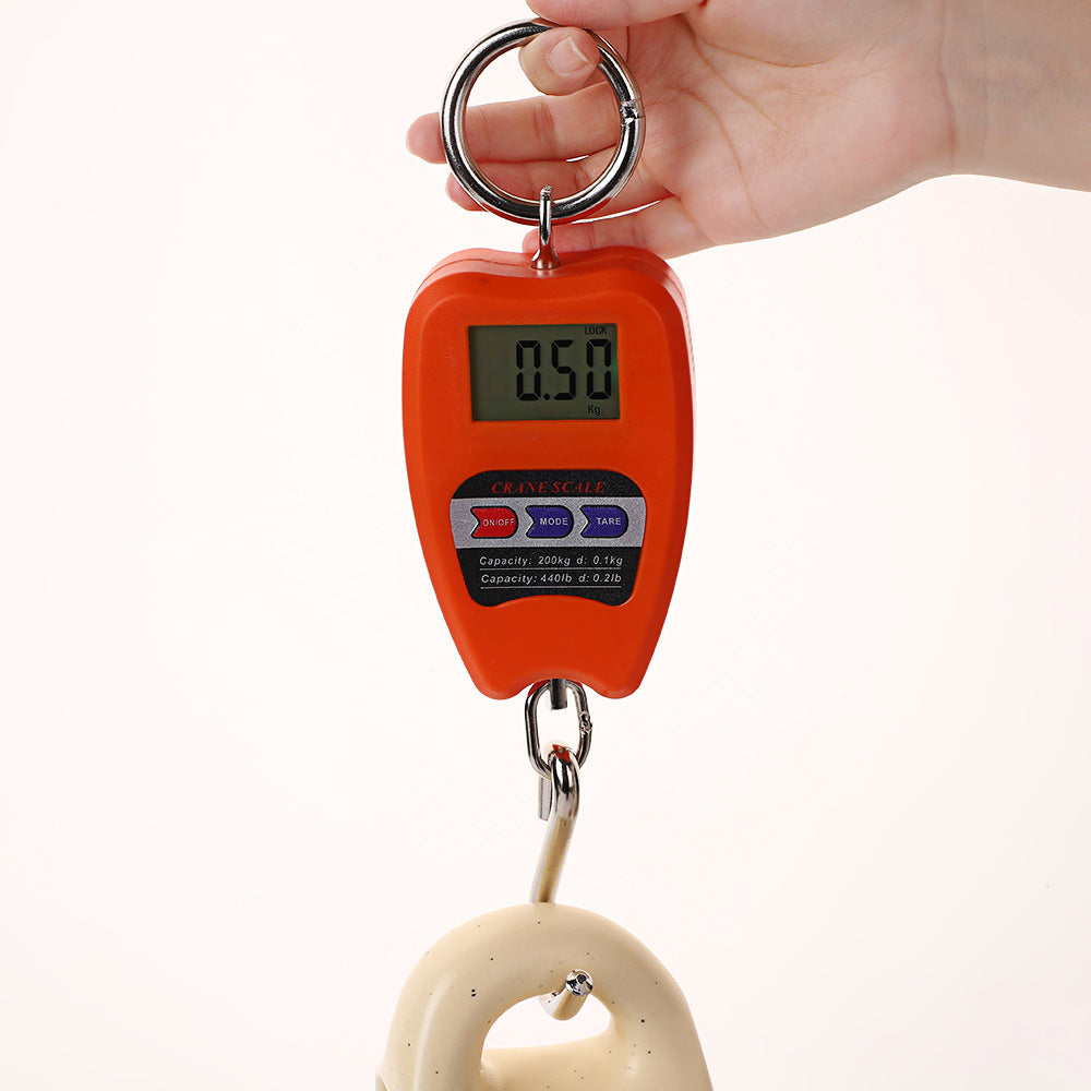Portable Mini Digital Hook Scale for Luggage and Courier Use in orange, 18*8cm